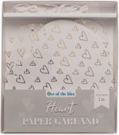 Ootb Ghirlanda di carta, cuore, circa 12 cm, L: 2 m