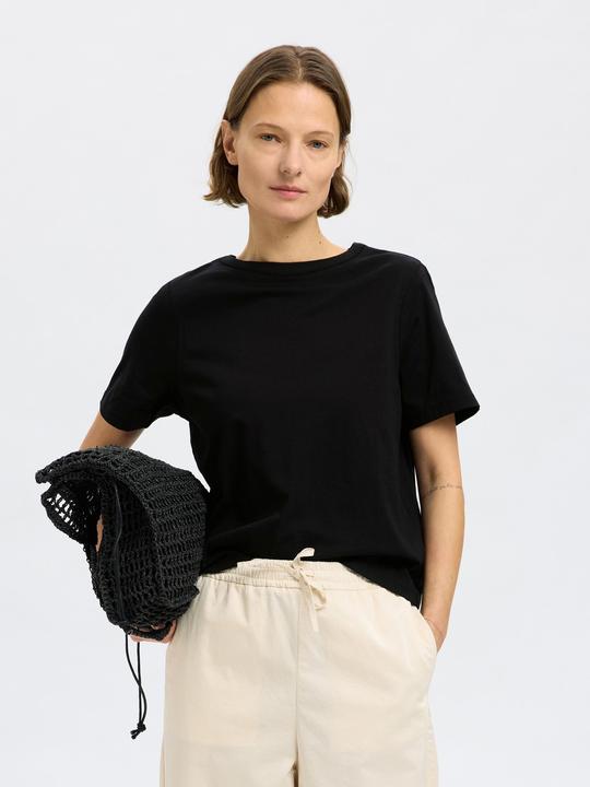 Actual product image Selected Femme 100% Baumwoll T-Shirt mit Rundhalsausschnitt (M)