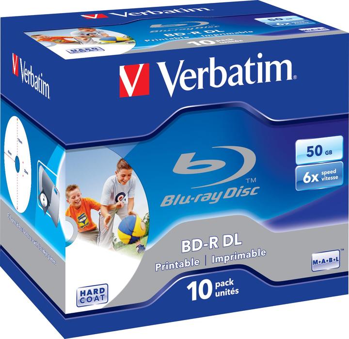 Immagine prodotto Verbatim 1x10 BD-R Blu-Ray 50GB 6x Speed stampabile Jewel Case (10 x)