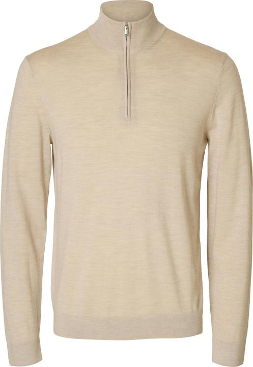 Selected Homme Slhtray Ls Knit Merino Half Zip Noos