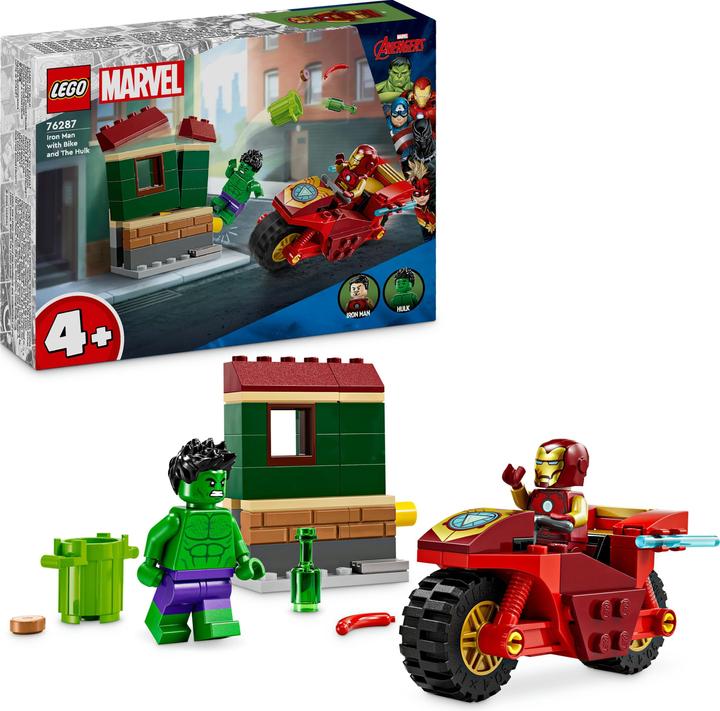 Actual product image LEGO Iron Man with bike and the Hulk (76287, LEGO Marvel)