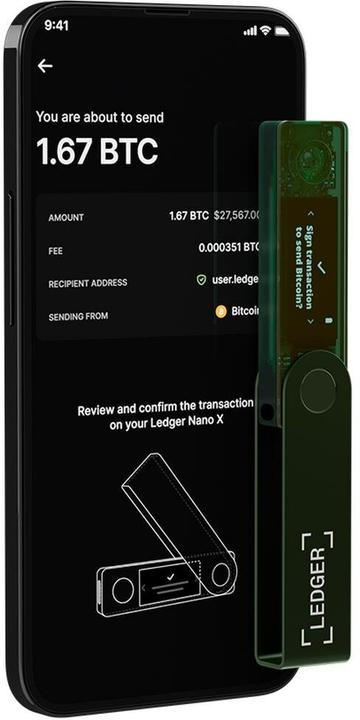 Produktbild Ledger Nano X - Emerald Green (Bitcoin, Ethereum Classic, Litecoin, Dogecoin, Dash, Weitere)