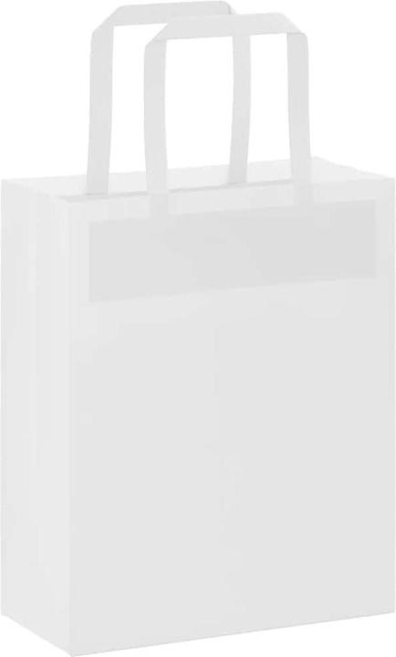 Produktbild VidaXL Kraftpapiertüten 250 Stk. mit Henkel Weiss 18x8x22 cm Papiertüte (Geschenktüte, 250 x)