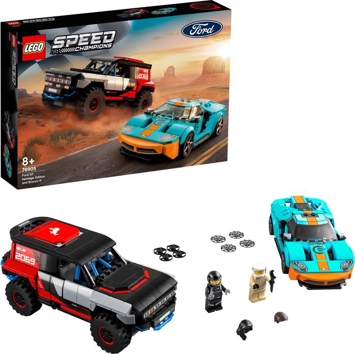Produktbild LEGO Ford GT Heritage Edition und Bronco R (76905, LEGO Speed Champions)