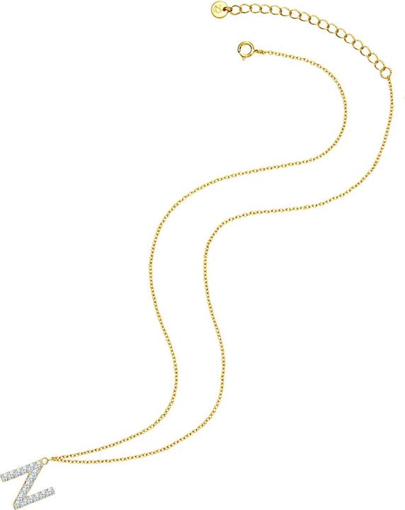 Produktbild Glanzstücke München Damen Buchstabe N Sterling Silber Zirkonia Gelbgold 45,0 cm Basiskette + 5,0 cm Verlängerung - 32068 (Sterling Silber, 40 - 45 cm)