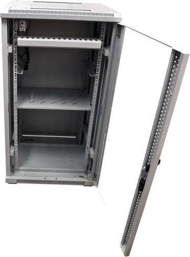 Produktbild Triton 19 Schrank 22HE B600 / T1000mm *lichtgrau* SNB-Serie Glastür (22 HE, 19 Zoll Rack)
