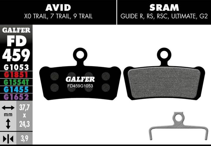 Immagine prodotto Galfer Bike Pastiglie freno standard (Avid, SRAM, Shimano, Organici)