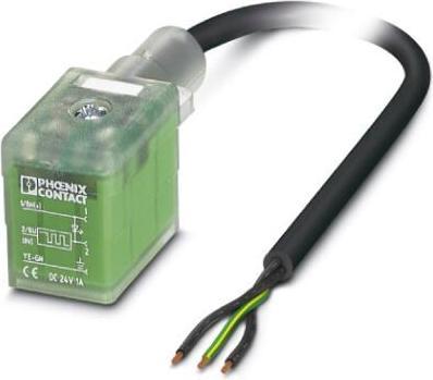 Produktbild Phoenix Contact Ventilstecker mit angespritzter Leitung 1401350 Schwarz SAC-3P- 3,0-PUR/BI-1L-R-ES Inhalt: 1 St.