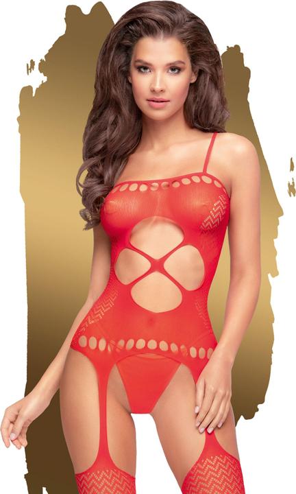 Penthouse Lingerie Hot nightfall - Geometric net bodystocking - red