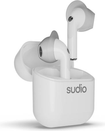 Sudio NIO - Cuffie - In Ear - Chiamate e musica - Bianco - Binaurali - Resistenti al sudore (Senza fili)