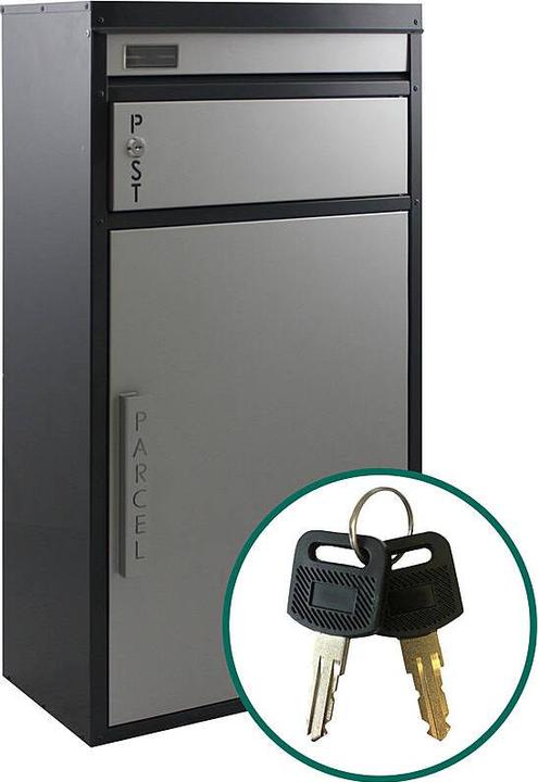 Produktbild SafePost 65 TIAMAT Paketbox silber/anthr + 2 Sch.
