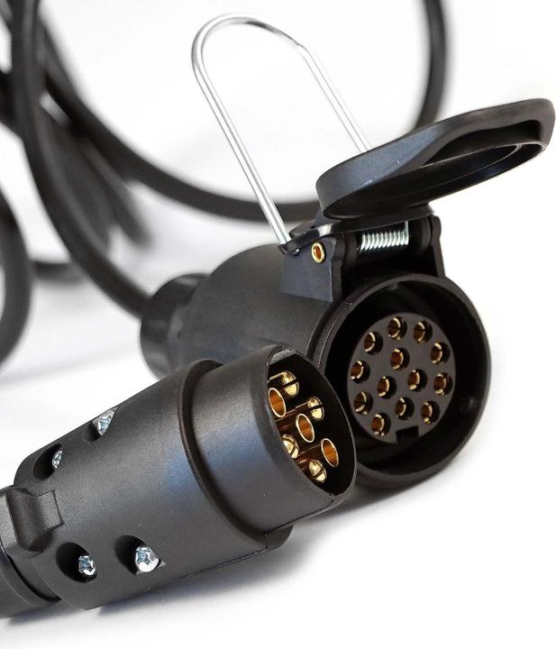 Produktbild Wiltec Verlängerungskabel 2m 7-polig 13-polig Anhängerkabel PVC Elektrokabel