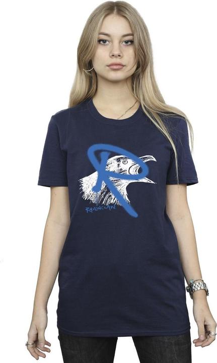 Actual product image Womens/Ladies Ravenclaw Pop Spray Cotton Boyfriend T-Shirt (3XL)