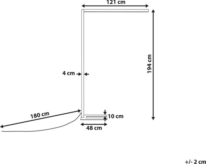 Image du produit Beliani Lampadaire LED métal noir 194 cm rectangulaire MENSA (10800 lm, E27)