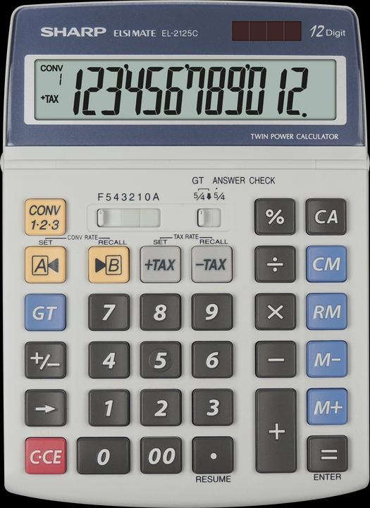 Sharp El-2125c (Piles, Cellules solaires)