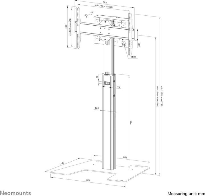 Actual product image Neomounts floor stand 37-75 black (75", 70 kg)