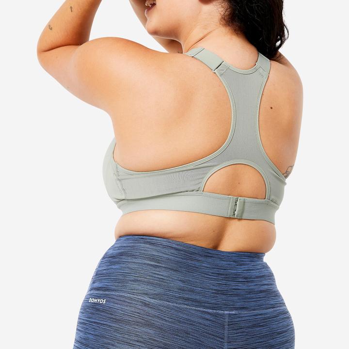 Produktbild Decathlon Bustier starker Halt verstellbare Pads - salbeigrün (S)