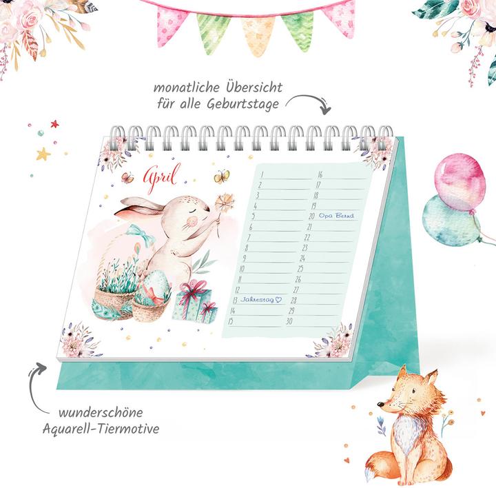 Produktbild Aufstellkalender Geburtstagskalender Waldfreunde (Harter Einband, Deutsch)