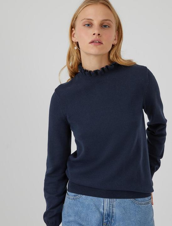 Image du produit La Redoute Collections Pull à col montant ruché et manches longues (XXL)