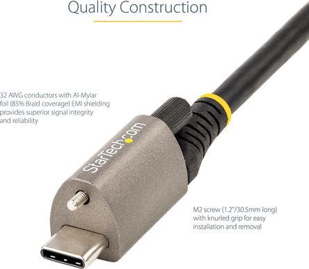Produktbild StarTech .com 3ft 1m Top Screw Locking USB C Cable 10Gbps, USB 3.1/3.2 Gen 2 Type-C Cable, 100W (5A) Power De (1 m, USB 3.2 Gen 2)