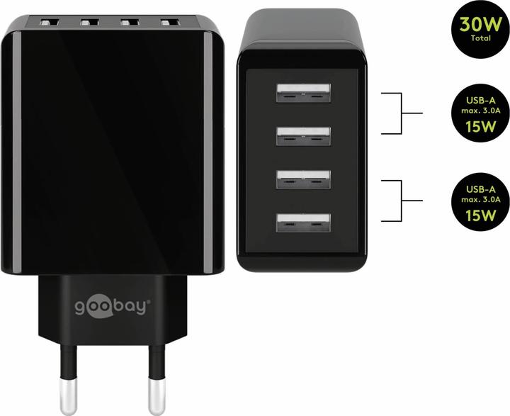 Immagine prodotto Goobay Caricatore a 4 vie (30 W)