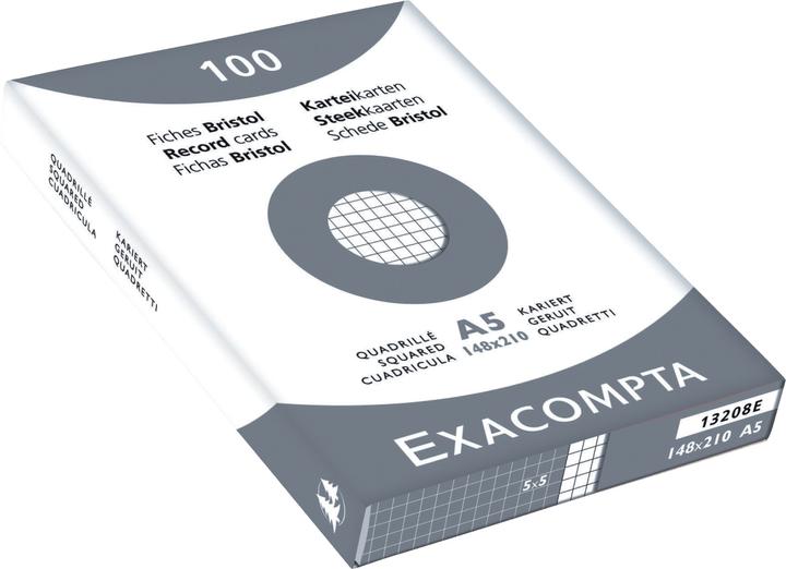 Immagine prodotto Exacompta Schede quadrate bianche, 100 (A7, 205 g/m², 100 x)
