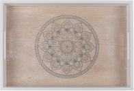 Produktbild Ootb Weiss/naturfarbenes Holz-Tablett, Mandala