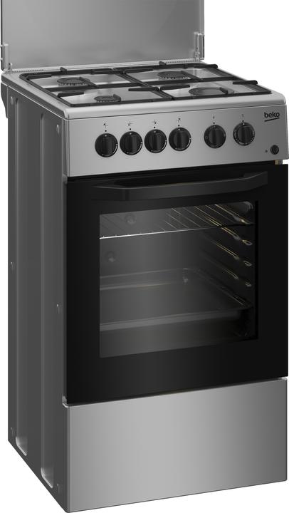 Beko CSS42014FS cucina Gas Nero, Argento A
