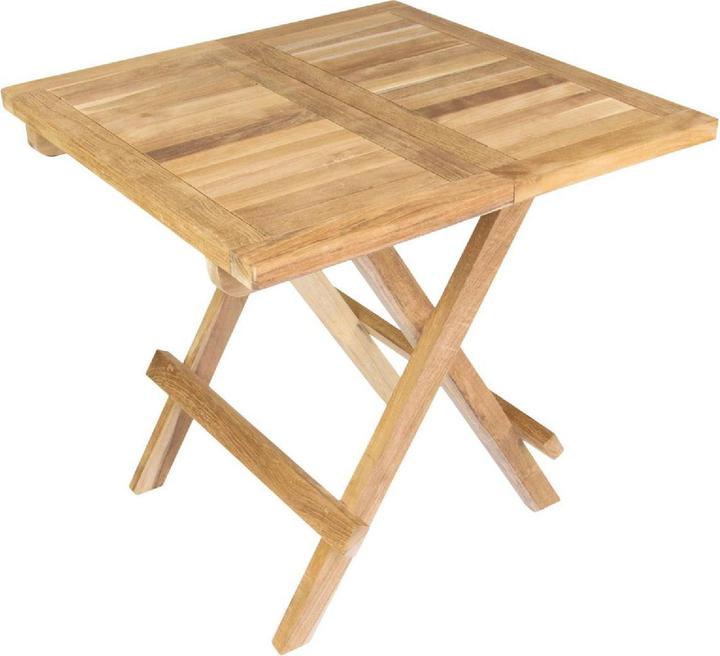 Actual product image VCM Balkontisch Gartentisch Teakholz Beistelltisch klappbar natur 50 x 50 cm (50 cm)