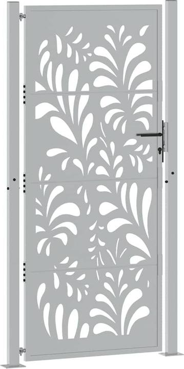 Actual product image VidaXL Garden gate 105x205 cm Weatherproof steel wave design fence gate