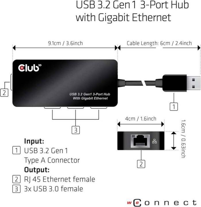 Immagine prodotto Club 3D Csv-1430 (USB-A, 4 Porti)