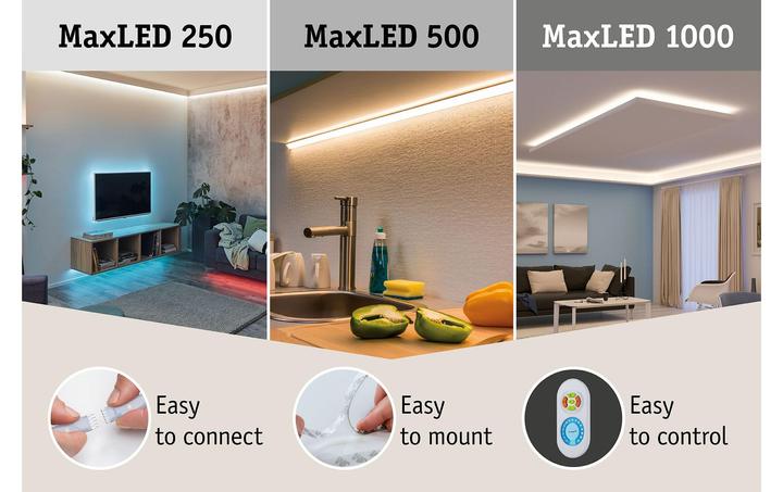 Image du produit Paulmann MaxLED 500 Stripe (Blanc chaud, Blanc neutre, Lumière du jour, 250 cm, Intérieur)