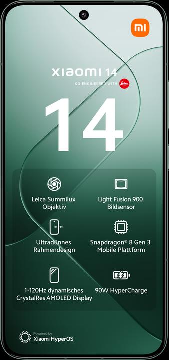 Actual product image Xiaomi 14 with Electric Scooter 4 Lite (512 GB, Jade Green, 6.36", Dual SIM, 50 Mpx, 5G)