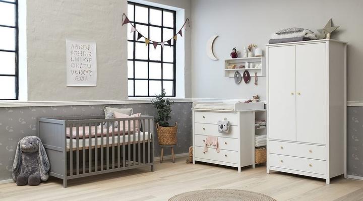 Actual product image Flexa Baby crib Luna with grooved profile (70 x 140 cm)