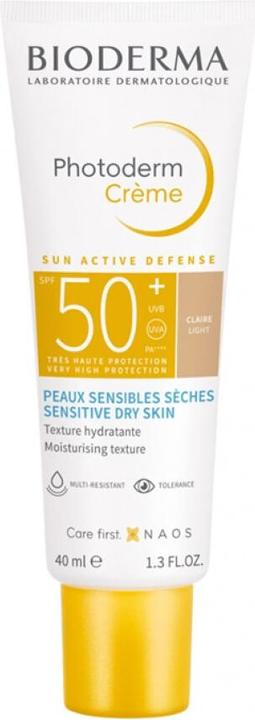 Bioderma Photoderm Crème SPF 50+ - Soin solaire pour peaux légères - 40ml (Crème solaire visage, SPF 50, 40 ml, 60 g)