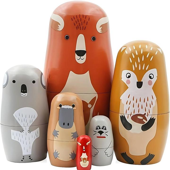 Actual product image Petit Monkey Matryoshkas/ wooden nesting dolls, forest friends
