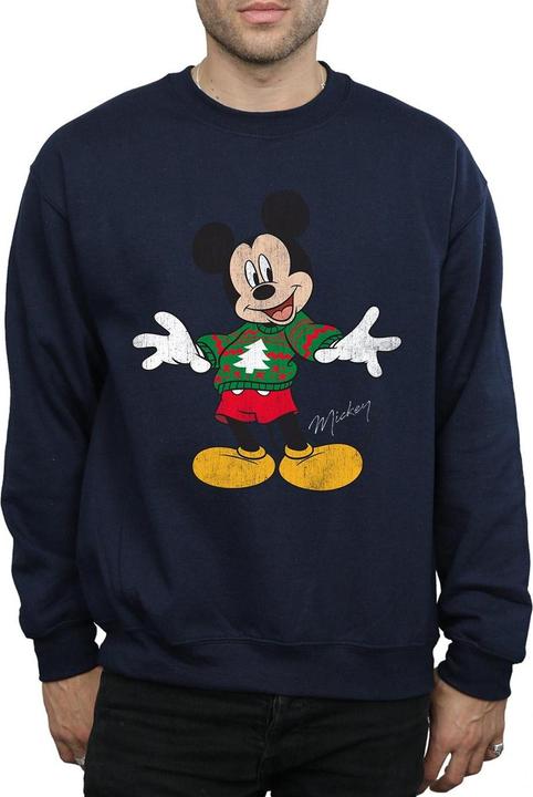 Actual product image Disney Mens Mickey Mouse Christmas Jumper Sweatshirt (XXL)