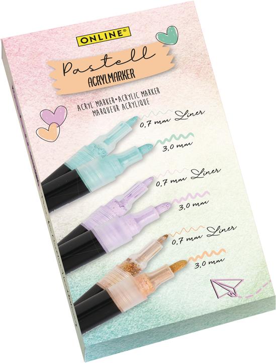 Produktbild Online Pastel Acrylic Set (Mehrfarbig, 3 mm, 3 x)