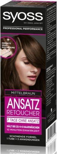 Actual product image Syoss Ansatz Retoucher Semi-Permanent Hair Color For 7 Days Medium Brown 60ml