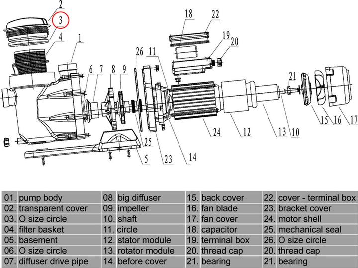 Actual product image Wiltec Spare Part Swimming Pool Pump No. 50919 / 50920 / 50921 O-Ring 3
