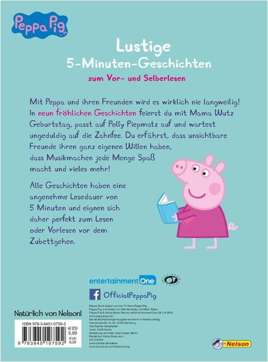 Actual product image Peppa: Lustige 5-Minuten-Geschichten (German, Steffi Korda, 2017)
