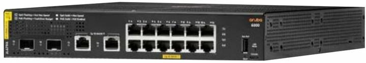 Actual product image HPE E Aruba 6000 Switch 2 SFP, Ports, PoE, 1U, Layer 2, ACL, QoS, Web GUI, CLI, Aruba (12 Ports)
