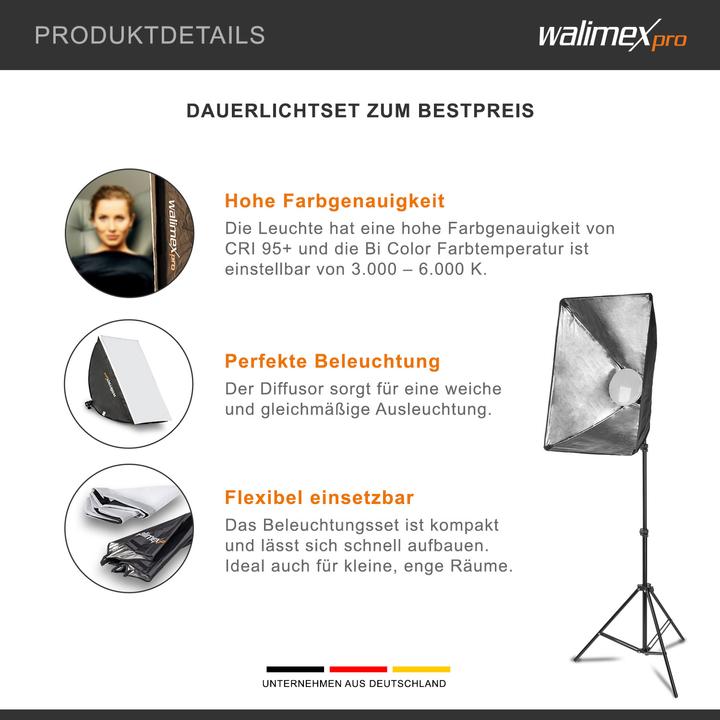 Actual product image Walimex pro 60W Softbox Bi Color Kit 2 (Soft boxes)