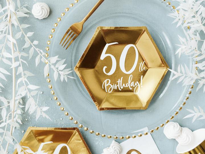Image du produit Partydeco Assiette 50 ans en or