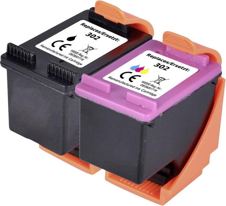 Renkforce Tinte Kombi-Pack ersetzt HP 302 (X4D37AE) Kompatibel Kombi-Pack Schwar (M, BK, C, Y)