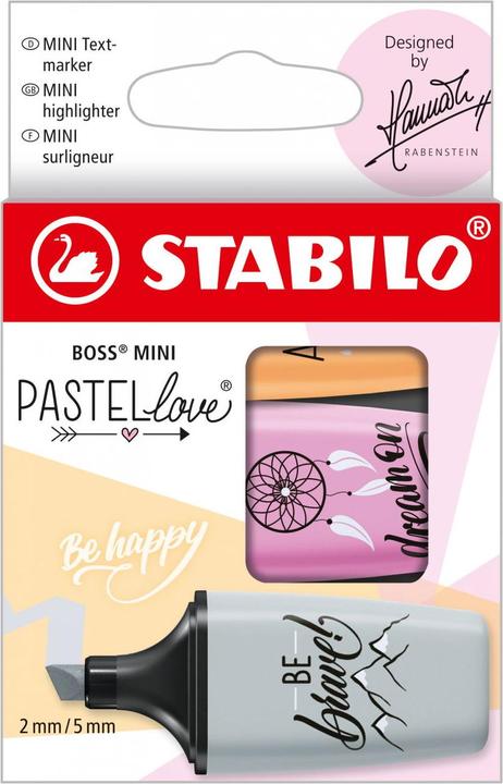 Produktbild STABILO BOSS MINI Pastellove 2.0 Textmarker (3 Farben, 5 mm, 3 x)