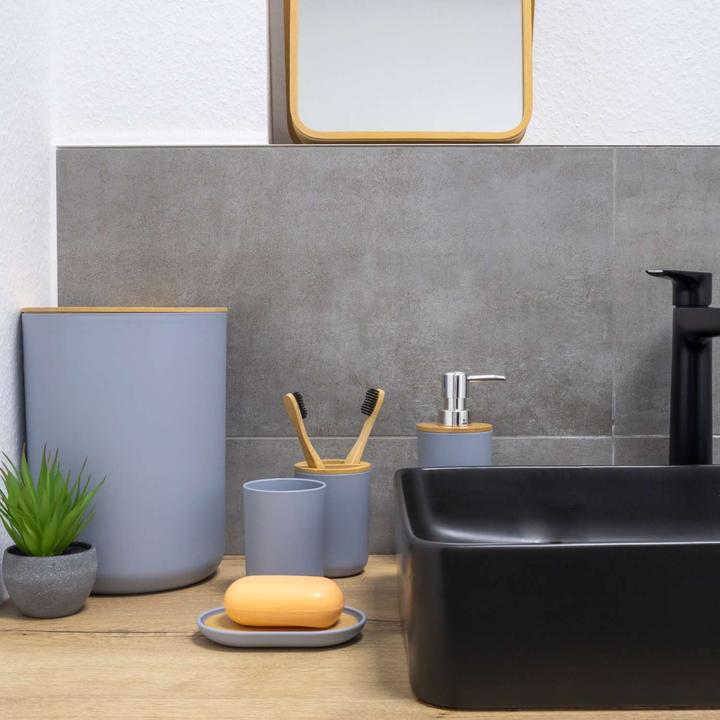 Produktbild Intirilife Badezimmer Zubehör Set inkl. Zahnputzbecher Seifenschale Seifenspender Toilettenbürste