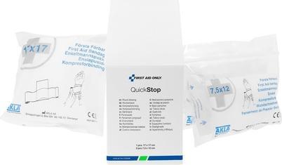 Produktbild First Aid Only Mull-Kompressen Quick Stop P-44030 00 weiss 1x17,0/2x12,0 x 1x17,0/2x7,5 cm, 3 St.