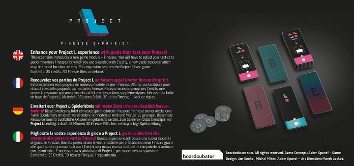 Productafbeelding Asmodée Project L Finesse uitbreiding, puzzelspel, voor 1-4 spelers, vanaf 8 jaar (EN-E (Duits, Italiaans, Engels, Frans)
