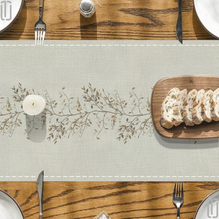 Produktbild Alopini 1 Tischläufer mit Frühlingsblumenmuster – 100 % Polyester, maschinengefertigt, vielseitig für den